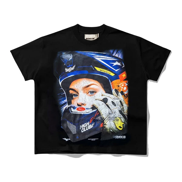 Áo thun BIG HELMET- HIGHCLUB form oversize tay lỡ - Unisex