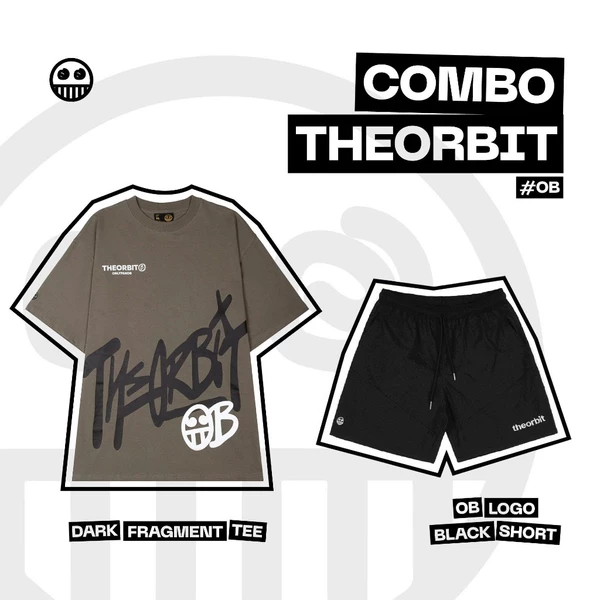 COMBO ÁO + QUẦN THE ORBIT Áo thun Dark Fragment + Quần short OB Logo Black - Local Brand Chính Hãng