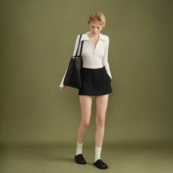 HIGHCHIC - OWEN MINI SKIRT - CHÂN VÁY NGẮN - KAKI COTTON - CÓ LỚP LÓT
