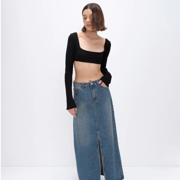 HIGHCHIC - CODY CROPTOP - ÁO THUN TAY DÀI - THUN COTTON
