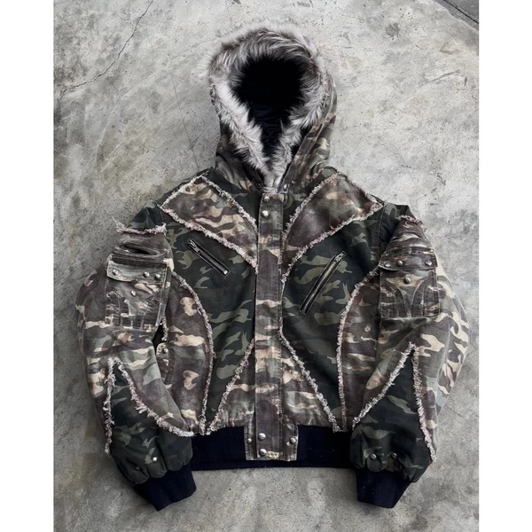 ÁO 005 CD WAXED CAMO BOMBER JACKET