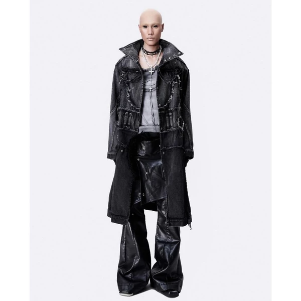 ÁO 005 CHAOS DREAM DENIM TRENCH COAT