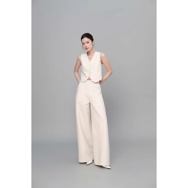 RUBIES Harae Pants - Quần Dài Nữ Vải Linen Bột Ống Suông Rộng