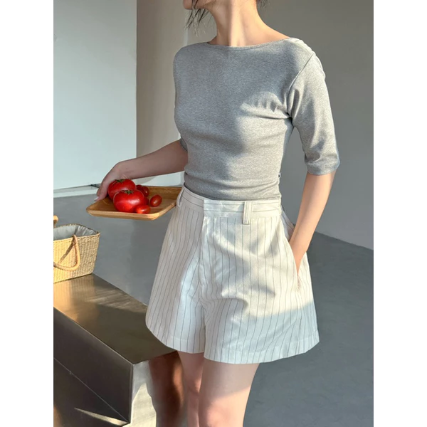 Quần short linen kẻ sọc | 𝐒𝐎𝐌𝐒 | 𝐏𝐮𝐫𝐞 𝐒𝐡𝐨𝐫𝐭