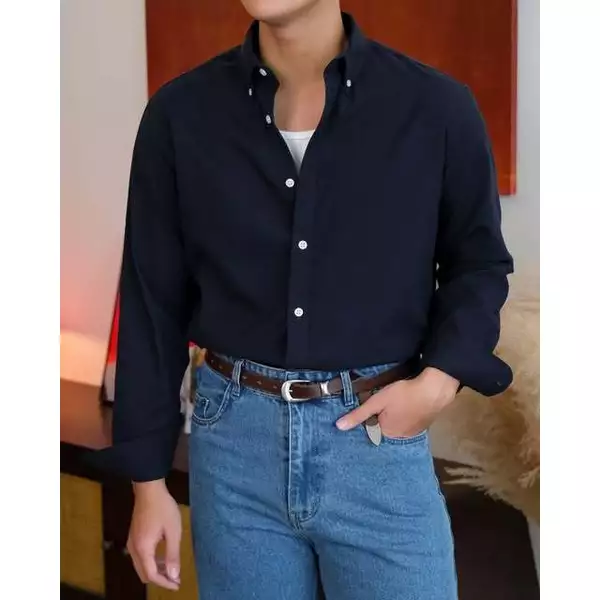 Áo Sơ Mi Nam B Brown Trơn Dandy Shirts - Vải Oxford, Form Regular Fit, Cổ Button Down, Dùng Đi Làm