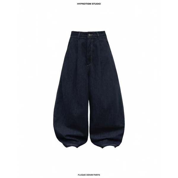 HYPNOTISM | FLAQUE DENIM PANTS - Quần denim ống cong túi vát unisex, form rộng streetwear cá tính