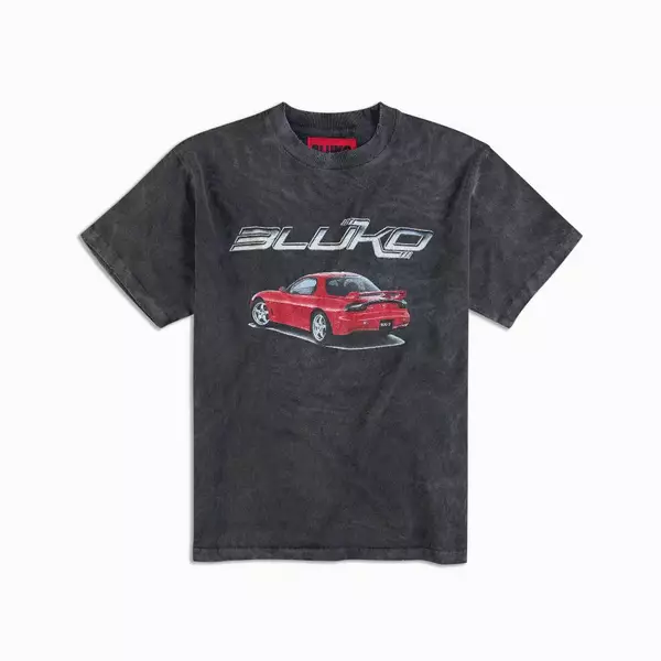 Áo Thun Đen Washed Bluko RX7 FSA Black Washed Distressed T-shirt