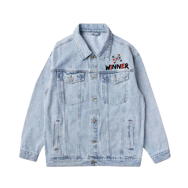 Áo Jean Vato Winner- áo khoác jean nam, nữ, khoác denim form rộng, basic, thêu họa tiết cá tính