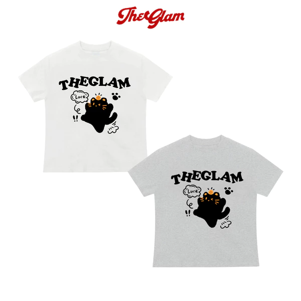 CHÍNH HÃNG - Áo Thun Baby Tee Màu Trắng/Xám “CAT” - Áo Nữ Cotton MÈO Dày Dặn Thoáng Mát - TheGlam