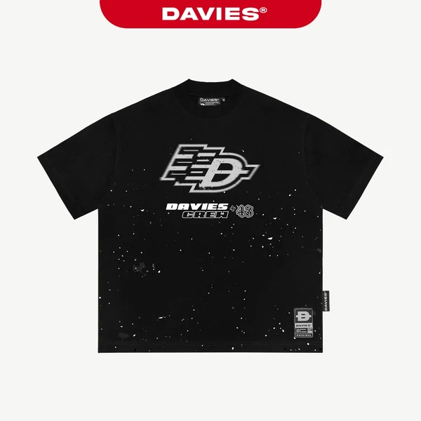Áo hiphop đường phố DAVIES in họa tiết full form rộng tay ngắn màu đen nam, nữ Rebellious Tee| D-T29