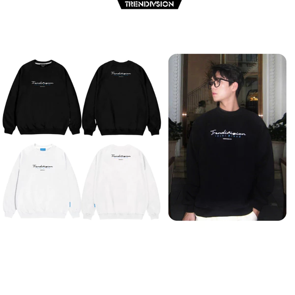 Áo Sweater Nỉ Bông TRENDIVISION Premium Boxy Form Châu Âu Dáng Rộng Unisex Nam Nữ Local Brand TD02