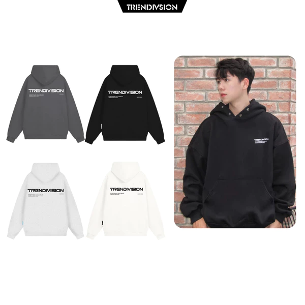 Áo Hoodie Nỉ Bông TRENDIVISION Premium Boxy Form Châu Âu Dáng Rộng Unisex Nam Nữ Local Brand TD05