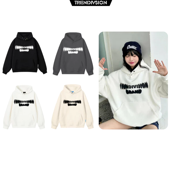Áo Hoodie Nỉ Bông TRENDIVISION Premium Boxy Form Châu Âu Dáng Rộng Unisex Nam Nữ Local Brand TD08