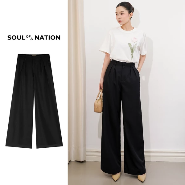 [GIÁ TRẢI NGHIỆM] Quần Trouser Nữ Ống Rộng chất liệu lụa, đứng form, thoáng mát, hạn chế nhăn khi mặc - SOUL OF A NATION