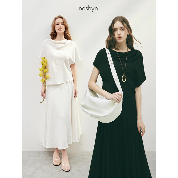 Nosbyn - Áo Nữ Cổ Đổ Có Tay Nữ Tính Sang Trọng - N502-T001