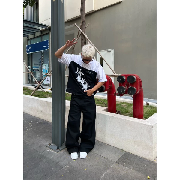 Áo thun Jersey in ngôi sao form boxy