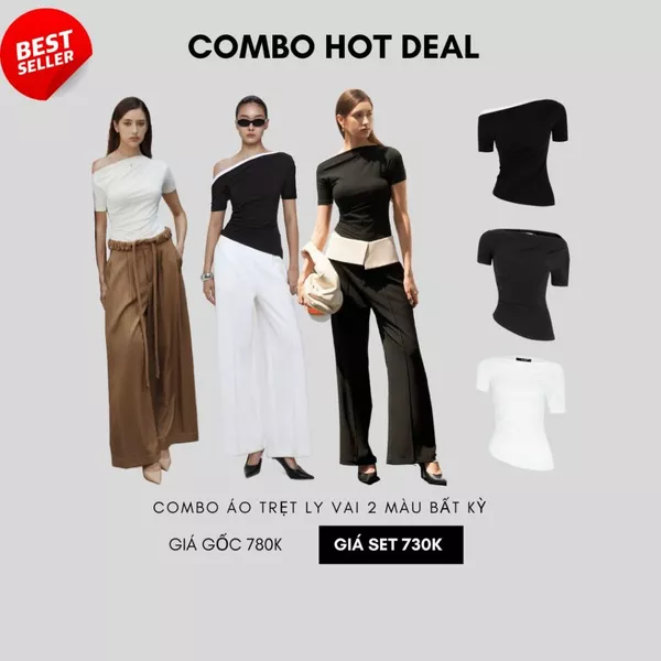 COCO SIN - Áo Kiểu Nữ Lệch Vai Thun Bestseller