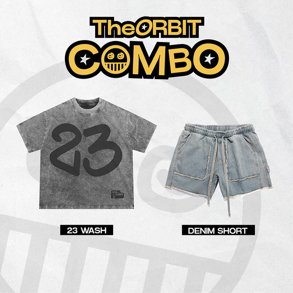 COMBO ÁO + QUẦN 23 Wash Tee + Denim Short - Local Brand Chính Hãng