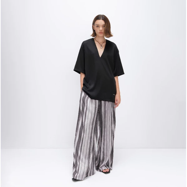 HIGHCHIC - DEMI PANTS - QUẦN LỤA IN HỌA TIẾT SỌC SANG TRỌNG