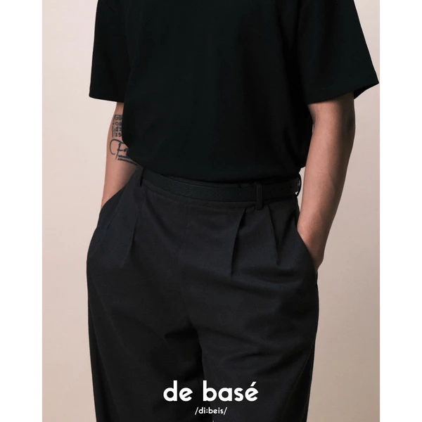 basé TROUSERS 02 - Quần Vải Ống Rộng Xếp Li - Khóa Sườn - De Basé
