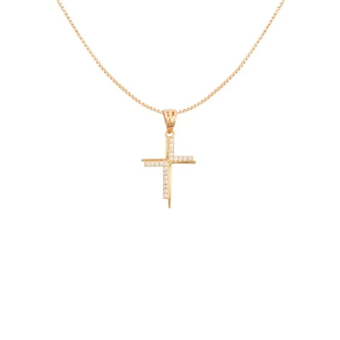 Dây Chuyền Thánh Giá Gold Đính Hạt