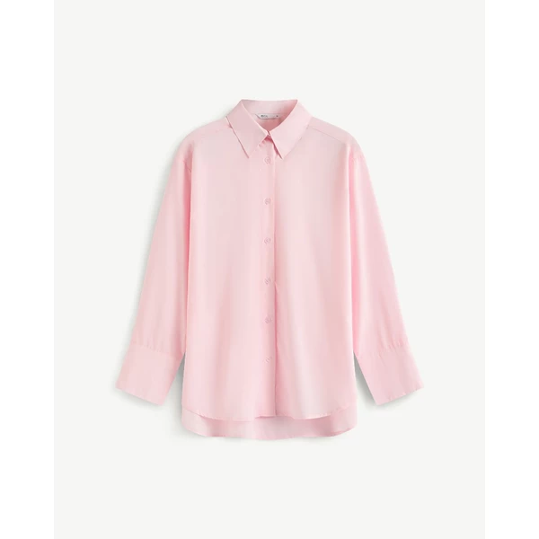 Áo Sơ Mi Nữ Tay Dài Vải Trơn Form Loose - Routine 10S25SHLW003