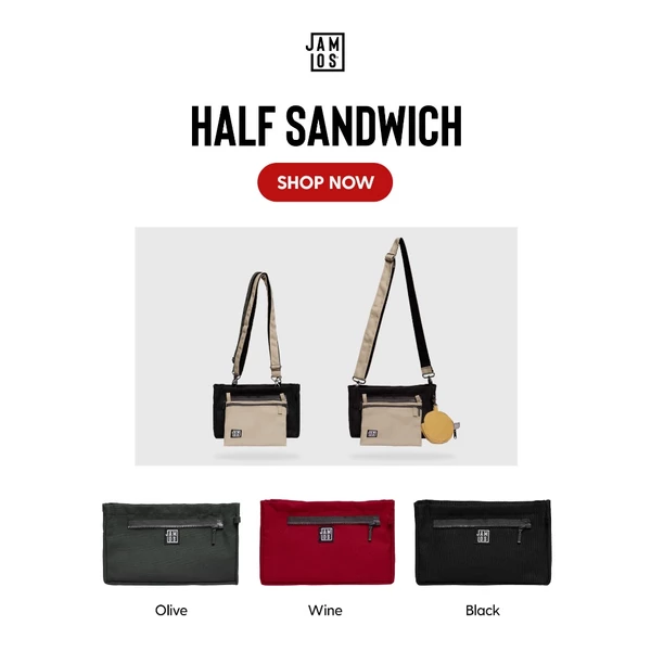 Buffet Half Sandwich - Túi vải canvas dáng chữ nhật lắp ráp sáng tạo đa dạng kiểu đeo Jamlos