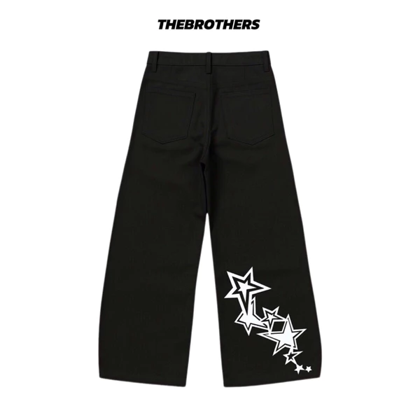 Quần Jean dài ống rộng in hình ngôi sao starlight THEBROTHERS Unisex -Wideleg Jean