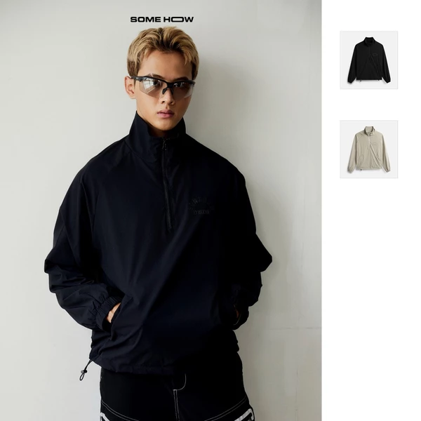Áo Khoác Nam Halfzip Parachute, Chất Vải Si Giãn Thoải Mái, AK0079, SOME HOW STORE