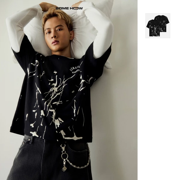 Áo Thun Nam Boxy The Black Random, Chất Vải Cotton Thoải Mái, AT0271, SOME HOW STORE