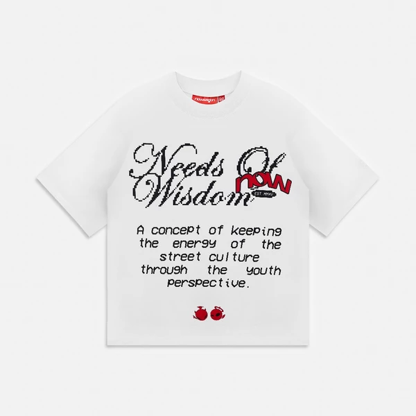 Áo thun NEEDS OF WISDOM Script Tee - White - Local Brand Chính Hãng
