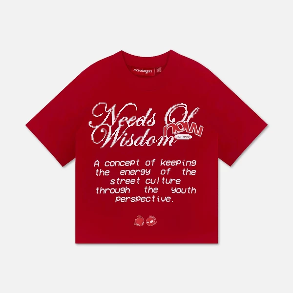 Áo thun NEEDS OF WISDOM Script Tee - Red - Local Brand Chính Hãng