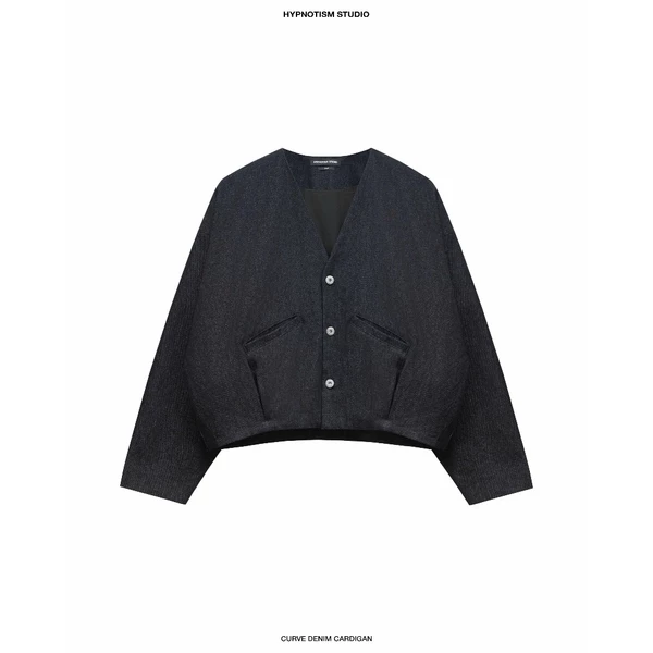 HYPNOTISM | CURVE DENIM CARDIGAN - Áo khoác cài khuy denim form rộng unisex