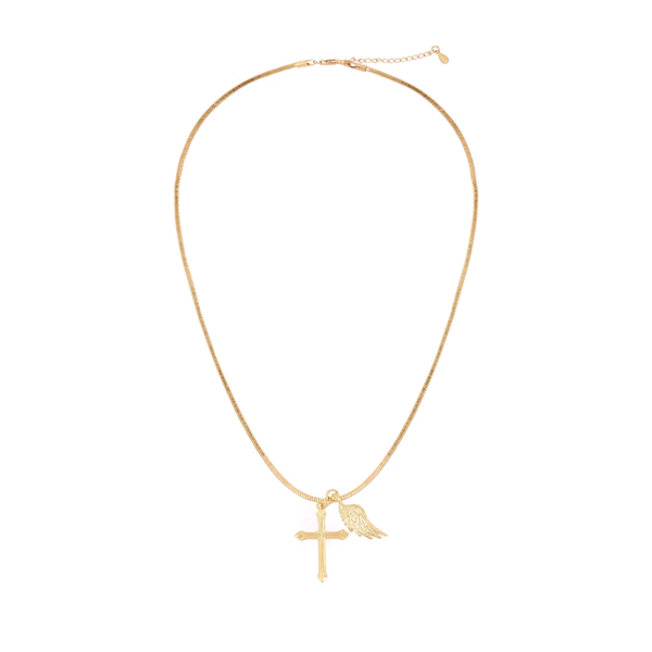 Dây Chuyền Thánh Giá Charm Cánh Gold