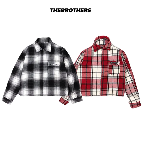 Áo khoác caro nam  Flannel Jacket THEBROTHERS form Boxy  - chất dày dặn nhiều màu form ngang thắt lưng