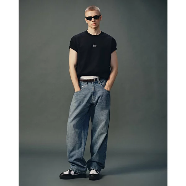 Eleven - Quần Jeans Unisex Form Baggy Fit | Màu Xanh Đậm