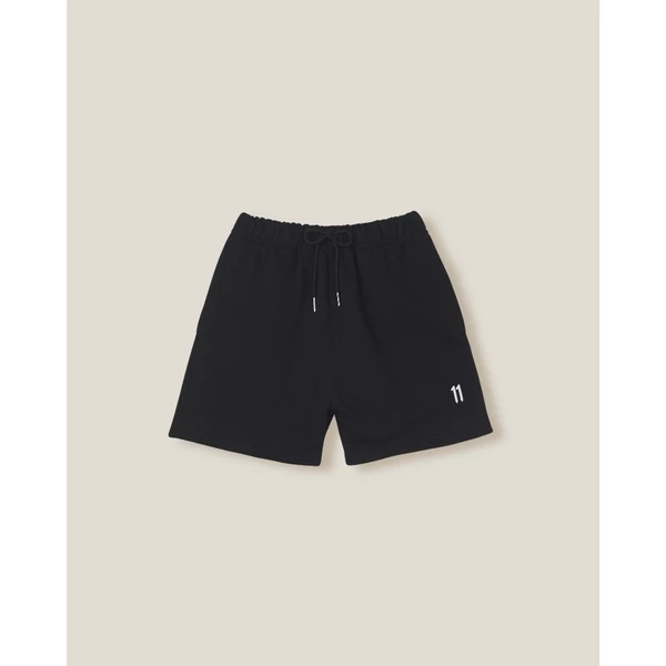 ELEVEN - Quần shorts nam vải nỉ chân cua Embroidered 11 - màu Đen