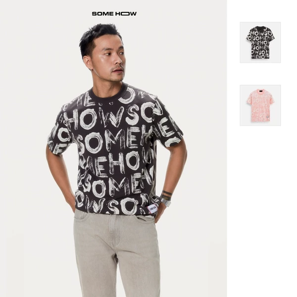  Áo Thun Nam Regular Grand Typo, Chất Vải Cotton Thoải Mái, AT0269, SOME HOW STORE