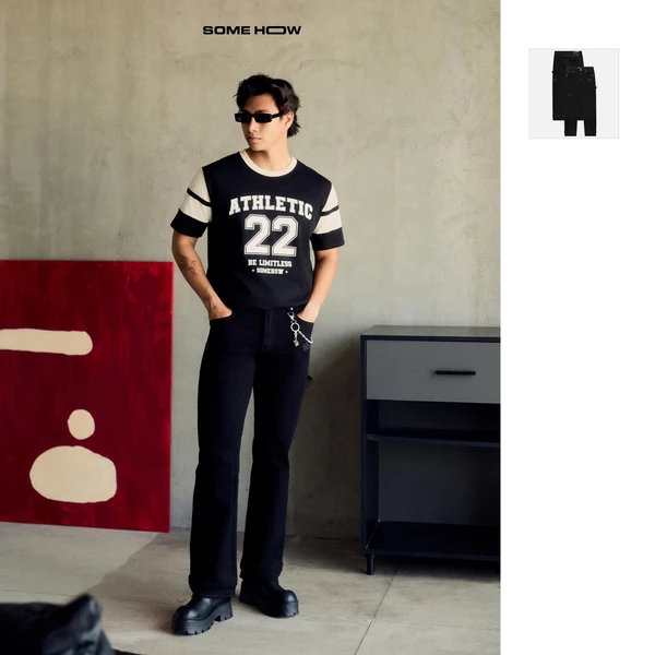 Quần Jean Nam Flare Details Black, Chất Vải Jean Co Dãn Thoải Mái, QJ0096, SOME HOW STORE