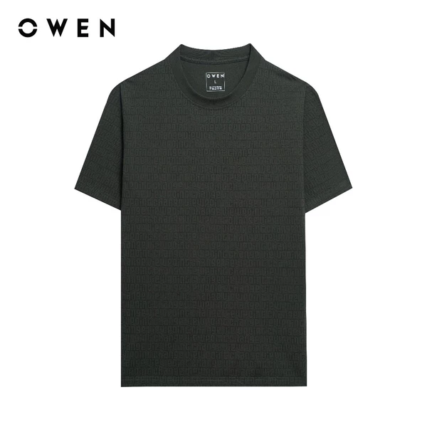 Owen - Áo T-shirt Relaxfit TSN253674 màu Rêu chất liệu CVC Spandex
