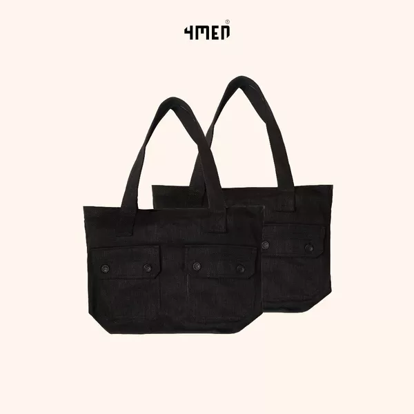 Túi tote thời trang phong cách trẻ trung 4MEN TX018 túi xách jean bền bỉ cứng cáp đứng form