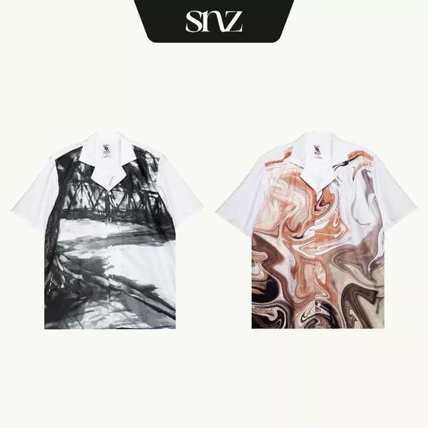 Áo Sơ Mi Nam Snazzy Vải Lụa Thoáng Mát Form Regular Họa Tiết Thoải Mái Cuban Shirt