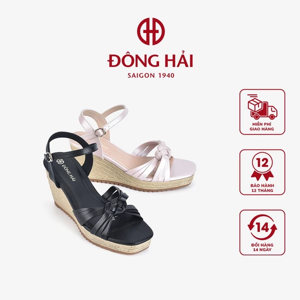 Giày Sandals Nữ Đông Hải Xuồng Đế Cói Cao 9cm - S81O6