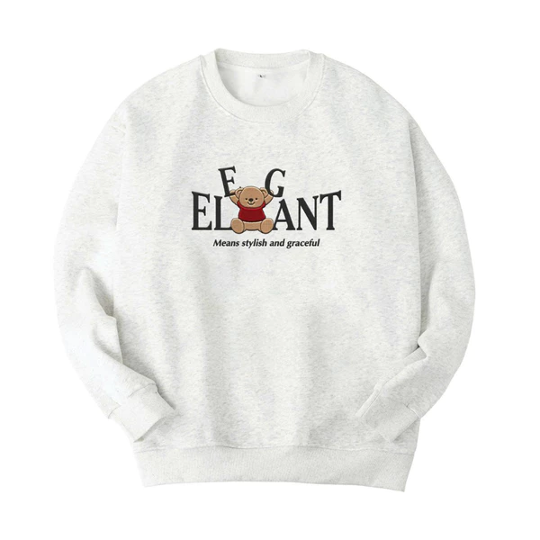 Áo sweater Elegant nỉ bông nam nữ form rộng, Áo nỉ bông tay dài dày dặn cực ấm