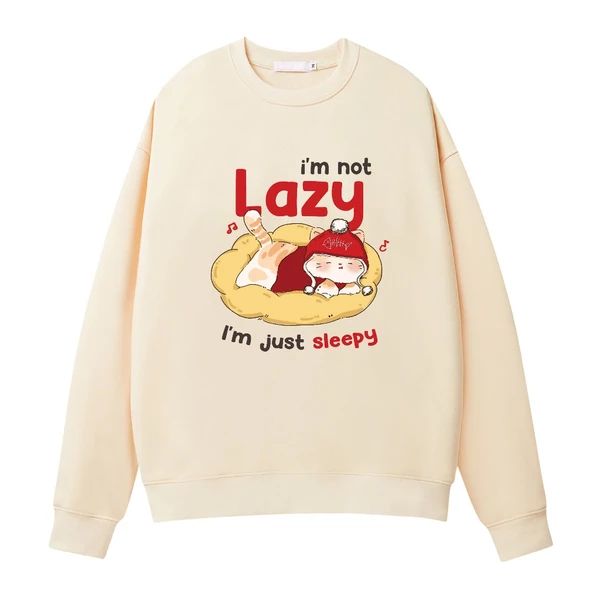 Áo Sweater VATO Lazy Cat Uniex From Rộng Basic Chất Liệu Nỉ Siêu Dày Mềm Mại Không Xù Lông