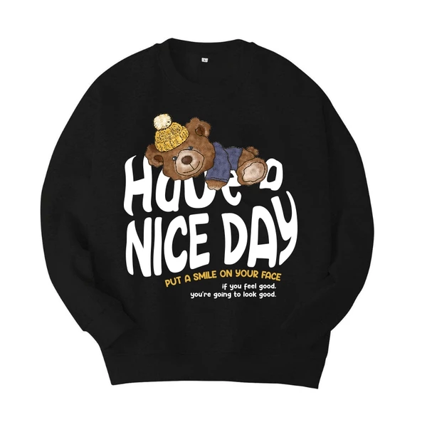 Áo sweater Have A Nice Day nỉ chân cua nam nữ form rộng, Áo nỉ bông tay dài dày dặn cực ấm