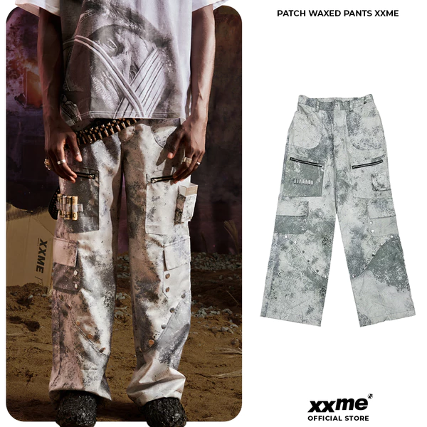 Quần Dài Túi Hộp Kiểu Patch Waxed Pants XXME - Màu Fullprint