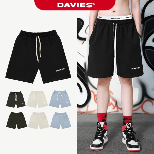 Quần short nam nữ form rộng DAVIES lưng thun nỉ nhiều màu local brand | D25-Q2