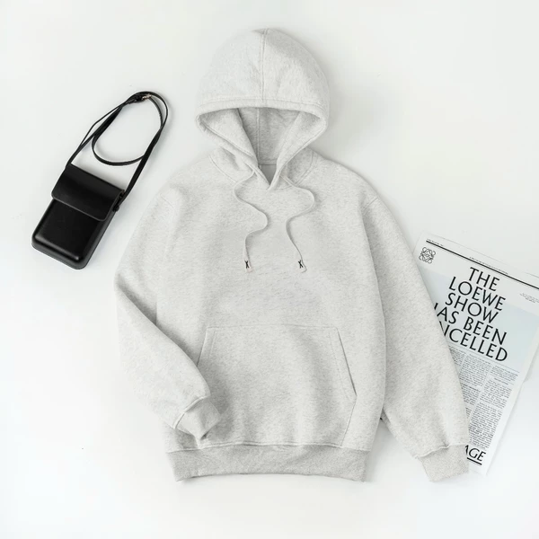 Áo Hoodie Trơn Fom Rộng unisex basic nỉ bông dày ấm phong cách Hàn Quốc