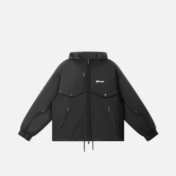 Áo khoác NEEDS OF WISDOM Button Windbreaker Jacket - Black - Local Brand Chính Hãng